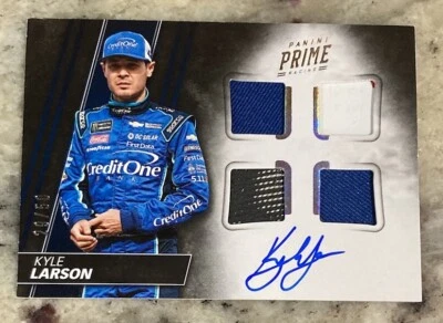 2018 Panini Prime Racing Kyle Larson #’D 29/50 Race Used Autograph Auto - Image 1 of 2