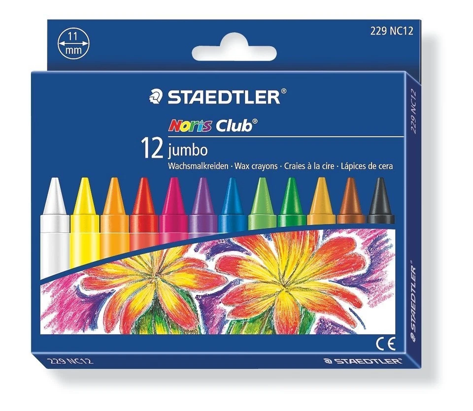 Staedtler 229 NC12 jumbo Wachsmalkreiden Noris Club, 12 Stück im Kartonetui - Bild 1 von 1
