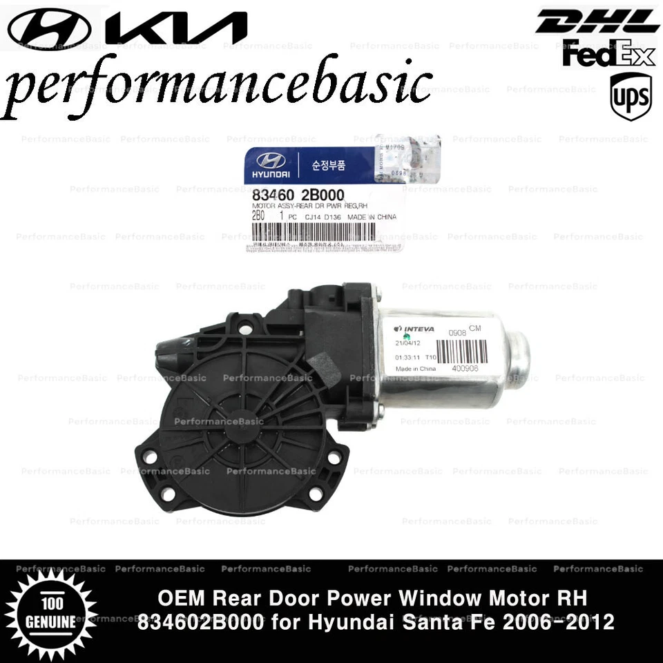 Motor de ventana eléctrica de puerta trasera derecha 834602B000 OEM para Hyundai Santa Fe 2006-2012 Foto 1 de 2