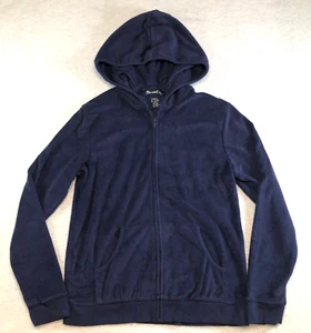 Denim & Co Womens Hoodie Sweatshirt Jacket Size XS Blue Full Zip Long Sleeve NWT - Picture 1 of 14