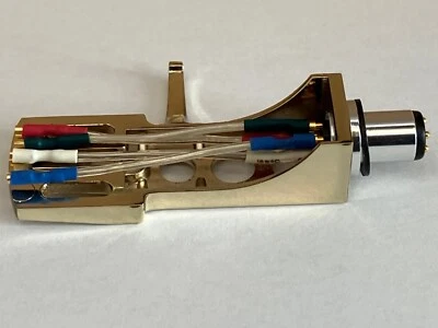 Gold Turntable Headshell + High quality SILVER Cartridge Wires, Technics DJ Type - Image 1 of 4
