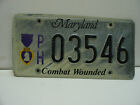 2002 Maryland License Plate   Ph 03546  Combat Wounded       Vintage As671