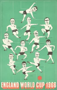 England 1966 World Cup Final starting XI. Vintage football poster 1966 print - Foto 1 di 1