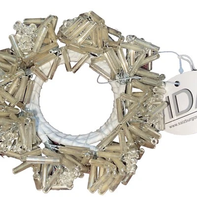 NUEVO CON ETIQUETAS De colección Salzburg Creations 4" Radiante Perla y Corneta Cuentas Vela Anillo Corona Foto 1 de 4