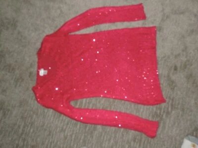 Motherhood Maternity Fuchsia Scoop-neck Sweater With Sequins Size L - Image 1 of 3