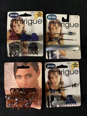 LOTE DE 4 Pks Goody Intrigue Garra Clips/Bobby Slides/Barrettes De Colección 1999-01 Foto 1 de 4