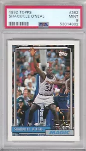 1992 Topps Basketball Magic Shaquille O'Neal Rookie RC Card #362 PSA 9 MINT QTTY - Picture 1 of 2