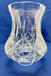 Gepresster Kristall Hurrikan Wandleuchter Schirm Kerzenlampe schwer Vintage 2 3/8" x 7" - Bild 1 von 5