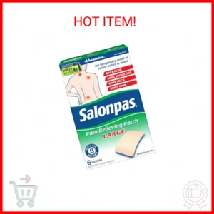 Pain Relieving Patch, LARGE, 6 Count, for Back, Neck, Shoulder, Knee Pa - Picture 1 of 2