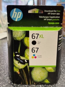Cartucho de tinta tri original HP 67XL negro y HP 67 3YP30AN caja al por menor abril 2026 nuevo en caja - Imagen 1 de 5