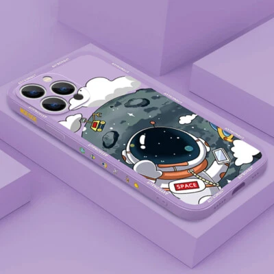 For iPhone 17 16 15 14 Pro Max 13 Space Astronaut Silicone Soft Phone Case Cover - Image 1 of 4