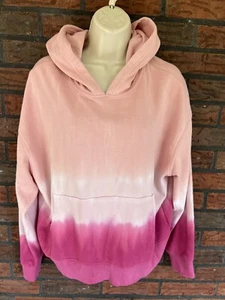 $126 NWT Wild Fox Pink Tie Dye Hoodie Medium Olivia Pullover Sweatshirt Pocket - Picture 1 of 15