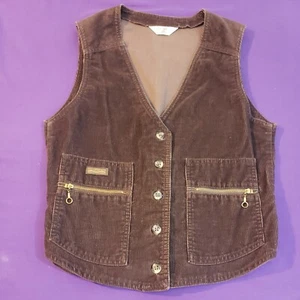Vintage Levis Corduroy Vest Brown Size M capital E big E unisex  - Picture 1 of 11