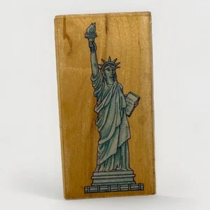 Statue Of Liberty 304G Rubber Stamp All Night Media  Wood Mount Vintage - Picture 1 of 8