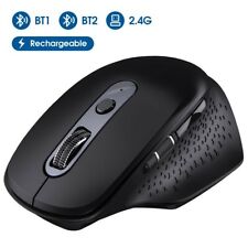 Bluetooth AND 2.4GHz Wireless Mouse Variable DPI Side Scroll Rechargeable