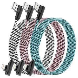 Iphone Charger Cable 2.8M,3Pack[Apple Mfi Certified]Right Angle 90 Degree Fast C - Picture 1 of 9