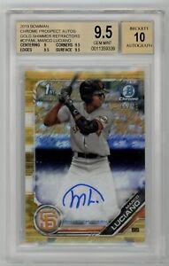2019 Bowman Chrome Gold Shimmer Refractor Auto /50 Marco Luciano BGS 9.5