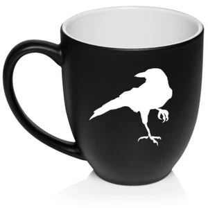 16 oz Bistro Ceramic Coffee Mug Cup Crow Raven Blackbird - Picture 1 of 12