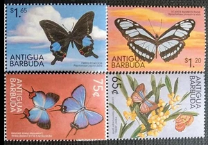 148.ANTIGUA & BARBUDA 1999 SET/4 STAMP BUTTERFLIES , FLOWERS . MNH - Picture 1 of 1