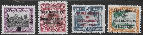1935-1940  COOK ISLANDS Sc#115,98,99,100 MLH OG VF Cover