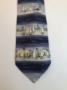 Tommy Bahama Krawatte Krawatte 100% Seide Segelboot Strand - Bild 1 von 6