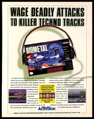 1994 Biometal Retro Video Game PRINT AD Activision Super Nintendo - Image 1 of 4