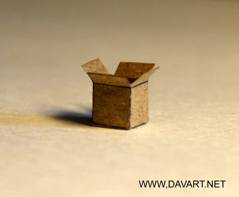 * DAVE'S DETAILS HO 1:87 SCALE PLAIN BROWN BOXES FOR DIORAMA AND SCENERY DETAIL  - Image 1 of 2