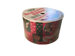 NOS Berwick Christmas Santa Quilt Look Vintage Fabric Ribbon 2 Yards 2.25" Wide - Picture 1 of 5