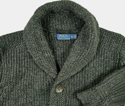 HOT Women POLO RALPH LAUREN KNITTED WOOL CASHMERE GRAY SWEATER Jacket XL (Fit L) - Image 1 of 4