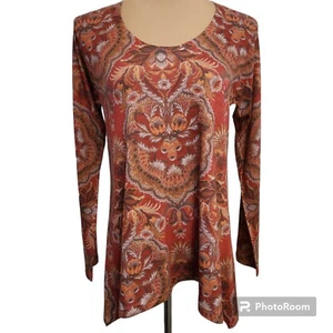 Soft Surroundings Floral High Low Knit Long Sleeve Tunic TopSize XS - Picture 1 of 8