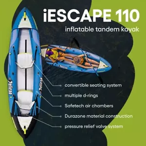 Pelican Iescape 110 aufblasbares Cabrio Kajak NEU - Bild 1 von 15