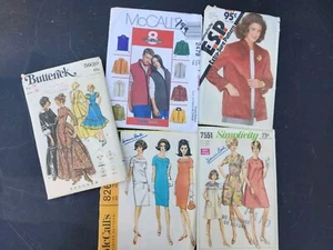5 Sewing Patterns Size 14 Butterick 5939 Simplicity 7551, 9619 McCalls 8269,... - Picture 1 of 6