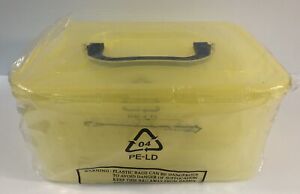 Lock & Lock Rectangle Nesting Storage Containers With Handle Yellow New