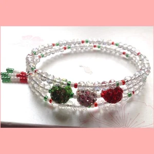 Memory Wire Bracelet Crystal & Disco Ball Spacer Beads 4&10mm Mexico colors - Picture 1 of 5