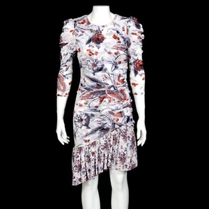 Diane Von Furstenberg Lila Toile Bouquet Dress Small $398 NWT white blue DVF 419 - Picture 1 of 9