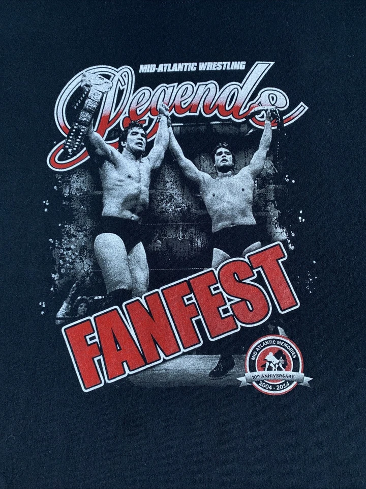 Camiseta de lucha libre LEGENDS Charlotte Fanfest para hombre XXL 2XL NWA Mid Atlantic 2014 Foto 1 de 4