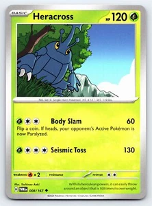 Heracross 008/167 Uncommon Twilight Masquerade Pokemon Card - NM - Picture 1 of 2