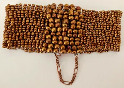 'CUFF BRACELET' HANDMADE GOLD COLORED BEADS in VARIOUS SIZES - Image 1 of 4