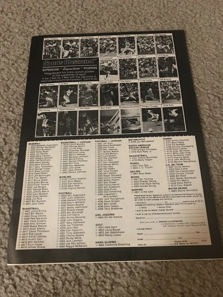 Vintage 1970s SPORTS ILLUSTRATED POSTER Print Ad DR. J JULIUS ERVING ELVIN HAYES - Image 1 of 1