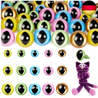 MUCUNNIA 160 Stück Sicherheitsaugen für Amigurumi mit Unterlegscheiben, 12-18 mm, K