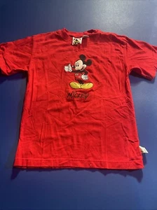 Camiseta Mickey Mouse Niños Talla 14-16 Roja Catálogo Disney Bordada Retro - Imagen 1 de 6
