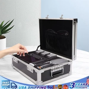Aluminum Hard Case Briefcase Toolbox Storage Box Tool Case Black Carrying Case - Picture 1 of 10