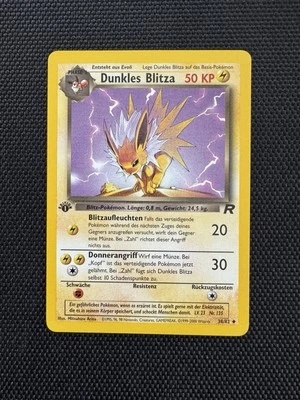 Pokemon Karte Dunkles Blitza 1. Edition  38/82 Team Rocket Deutsch Near Mint - Bild 1 von 4