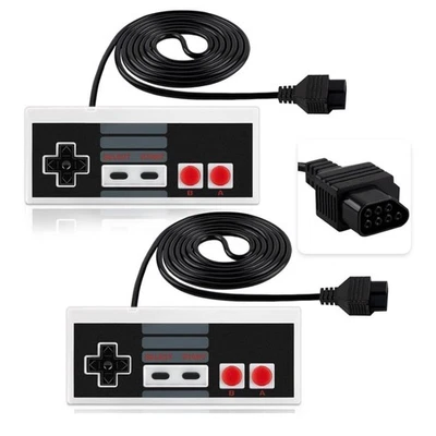 Consola Nintendo NES Original Controladores con Cable Control Remoto Paquete de 2 Foto 1 de 4