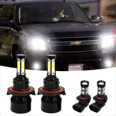 Kit combinado de 4 bombillas de faros LED altos/bajos + antiniebla para Chevrolet HHR 2006-11 6000K Foto 1 de 4