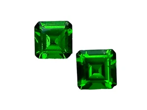 2.160cts Chrome green natural diopside Octagon cut 2pcs loose gemstone see video - Picture 1 of 3