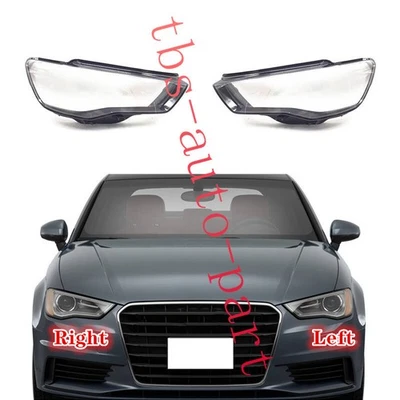 Cubierta de lente de faro lateral derecho y derecho + pegamento sellador apto para Audi A3 sedán 2015-2016 Foto 1 de 4