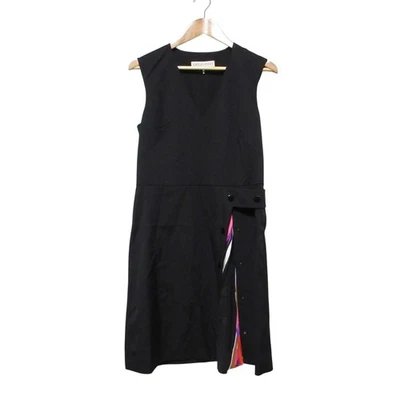 Emilio Pucci Box Pleated Silk Sleeveless Flare Dress, Size 38, Black Women USED - Image 1 of 4