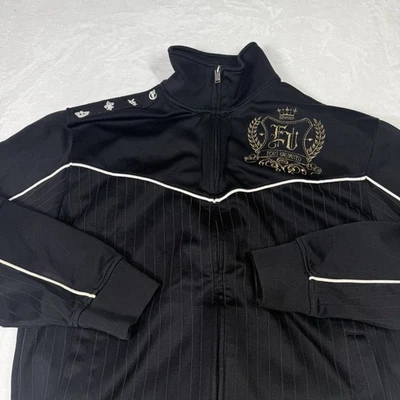 ECKO UNLTD. Chaqueta de chándal para hombre pequeña a rayas dorada bordada hip hop años 90 Foto 1 de 4