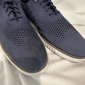 Cole Haan ZeroGrand Wingtip Oxford Shoe Marine Blue Navy C23806 Men's Sz 9.5 M - Picture 1 of 8